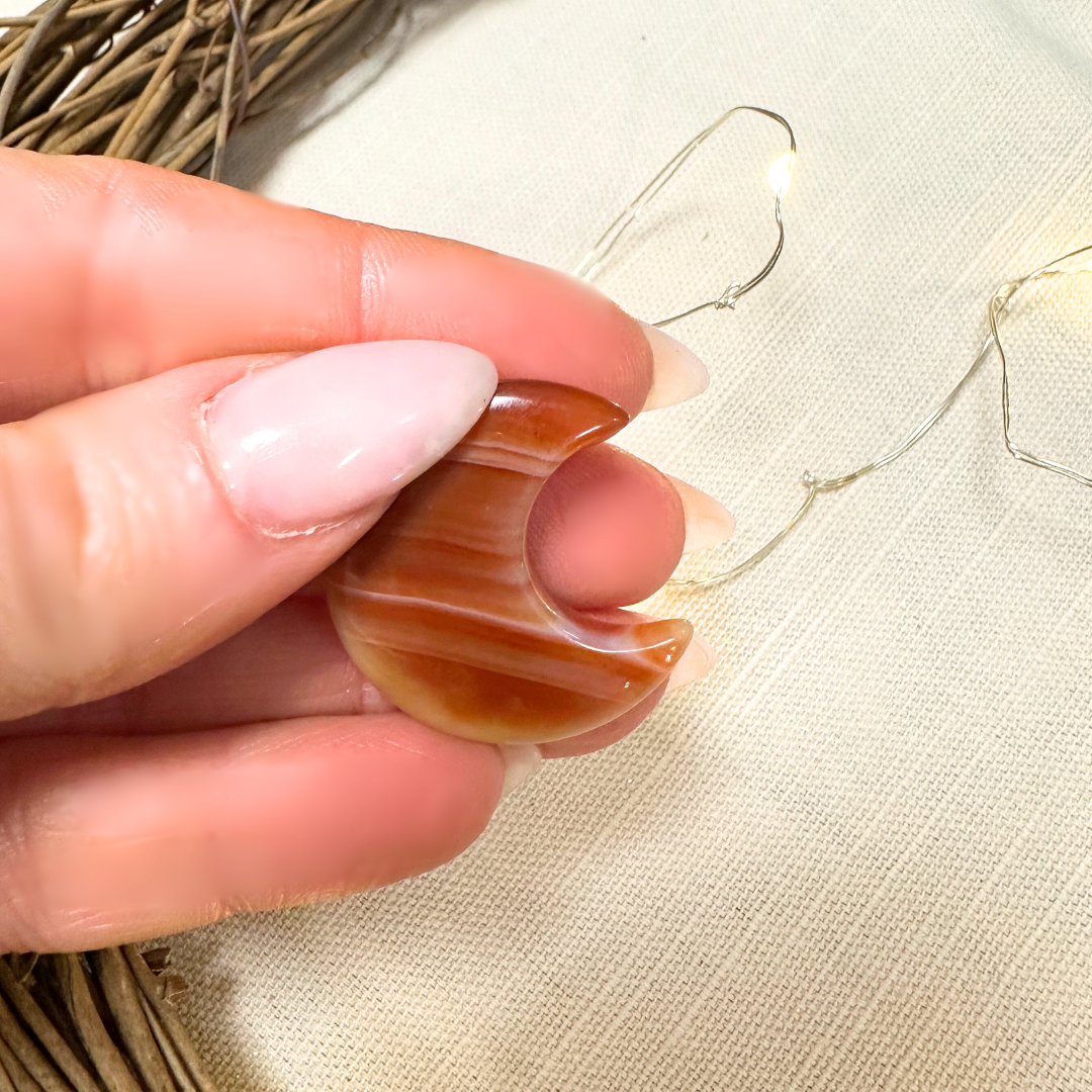 Edelstein - Moosachat Mond - Erdung, Neubeginn & Vertrauen