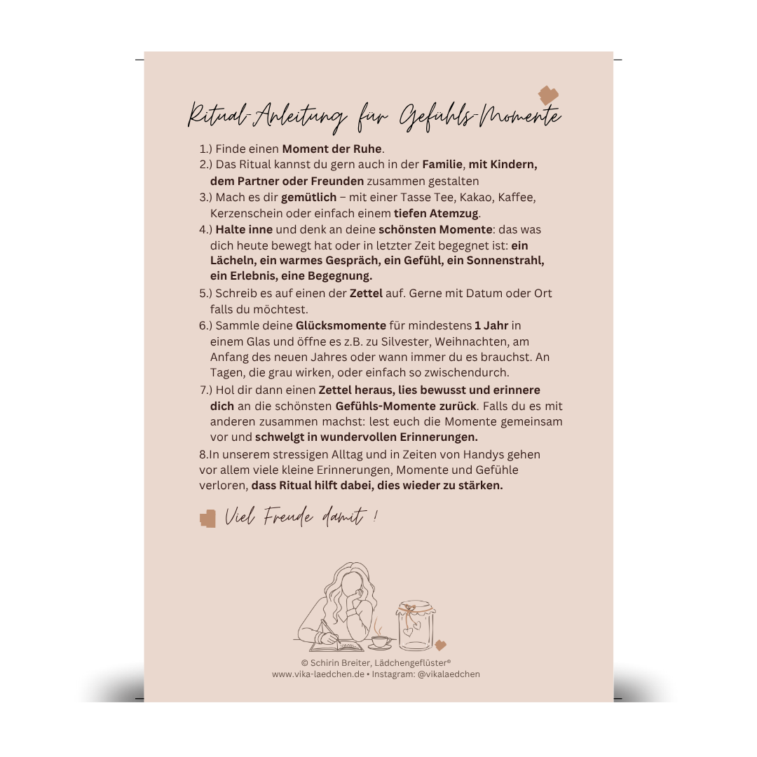 Ritualanleitung • Glückmoment (Marmeladenglasmomente)