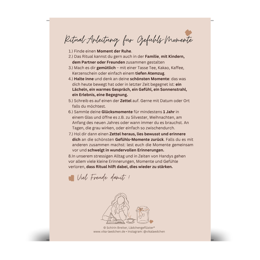 Ritualanleitung • Glückmoment (Marmeladenglasmomente)