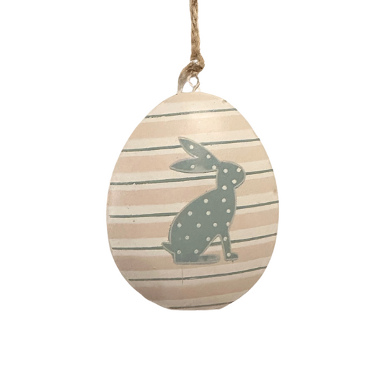 Anhänger • Osterei Metall flach pastell