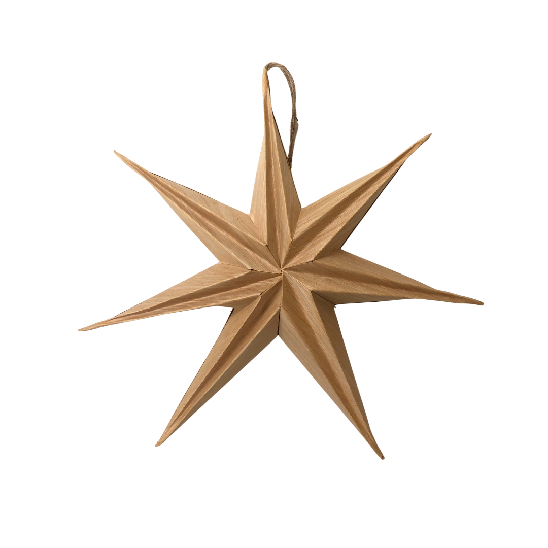 Papierstern - Holzpapier - braun - M