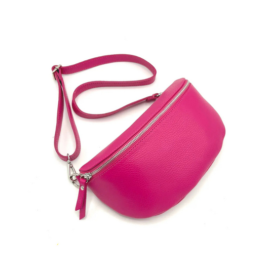 Gürteltasche - Echtleder - Hergestellt in Italien - pink