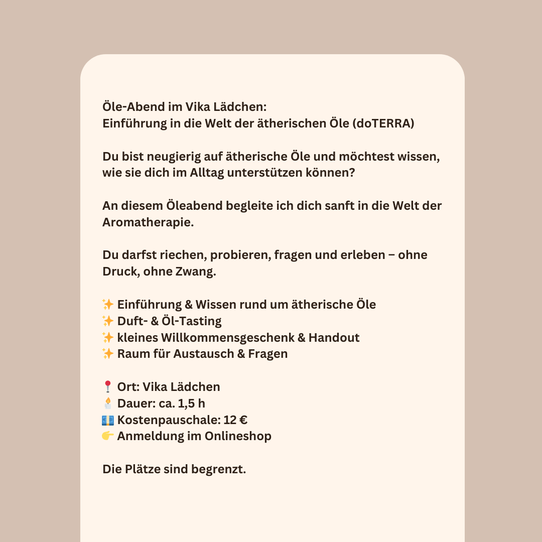 Event 09. Februar • Öleabend – Einführung in die Welt der ätherischen Öle