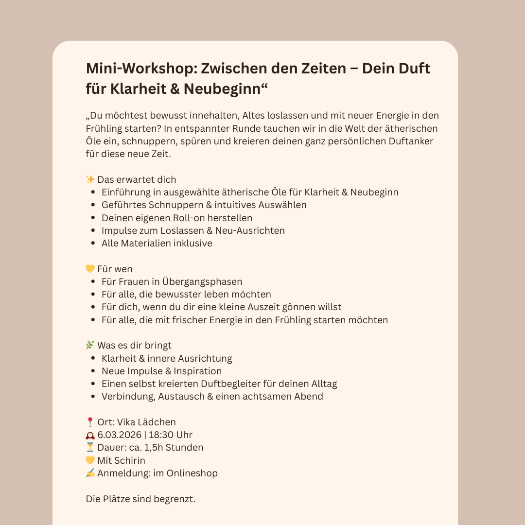 Event 06. Februar • Öleabend – Einführung in die Welt der ätherischen Öle