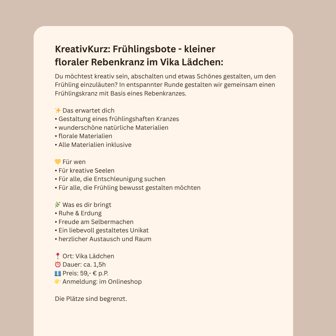 Event 20. März • Frühlings-Workshop Frühlingskranz