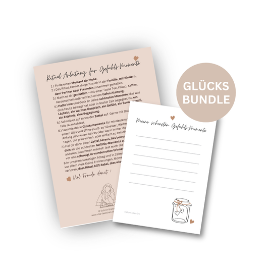 Bundle Glücksmomente • Notizblock mit Anleitung • Marmeladenglasmomente Geschenk
