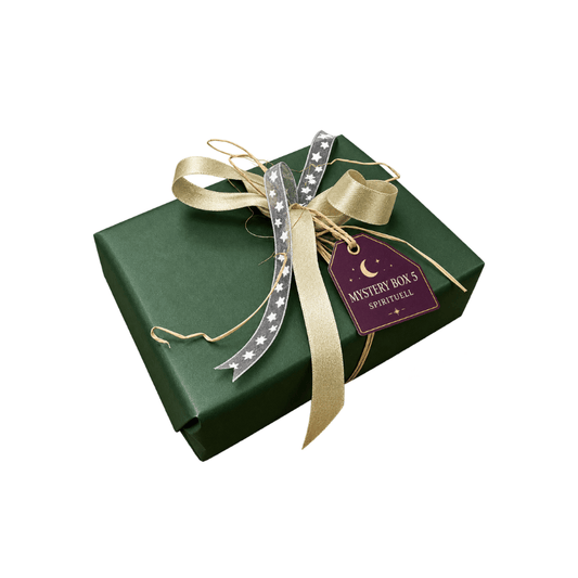 Mystery Box Nr. 5 Spirituell mit 3 bis 5 liebevoll ausgewählten Überraschungen rund um Achtsamkeit, Rituale und bewusste Momente.