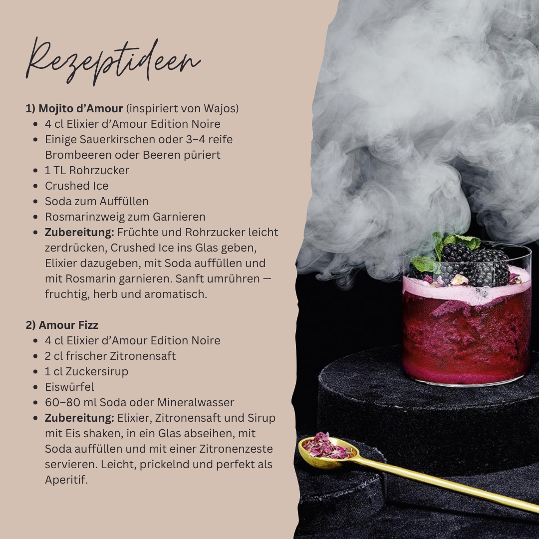 ELIXIER D'AMOUR • Edition Noir • Sinnlicher Likör • Mini 40ml