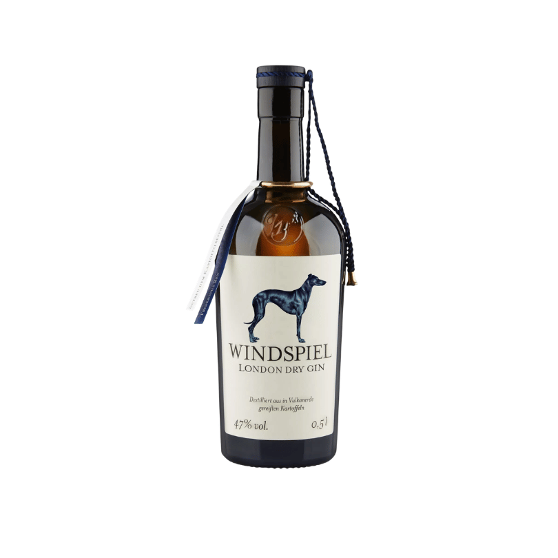Windspiel London Dry Gin 47 % vol. 0,5 l aus der Vulkaneifel, Premium Gin aus Kartoffeln, umgeben von zahlreichen internationalen Auszeichnungen und Prämierungen.
