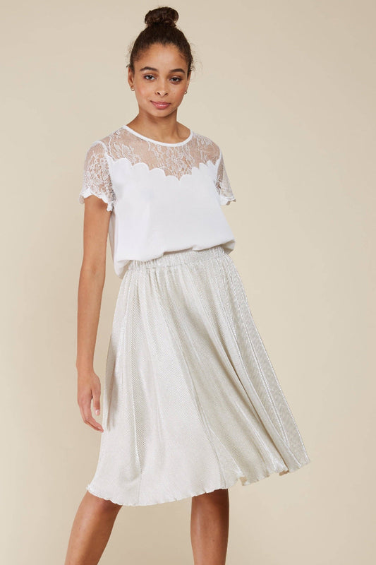 Rock - JUSTICE - Glänzender Midirock