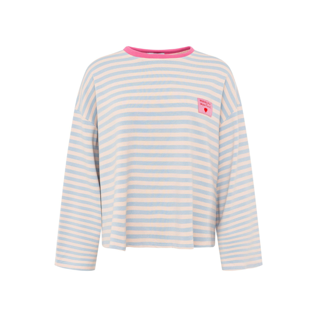 Sweatshirt - Gestreift Blau - "Perfectly Imperfect"