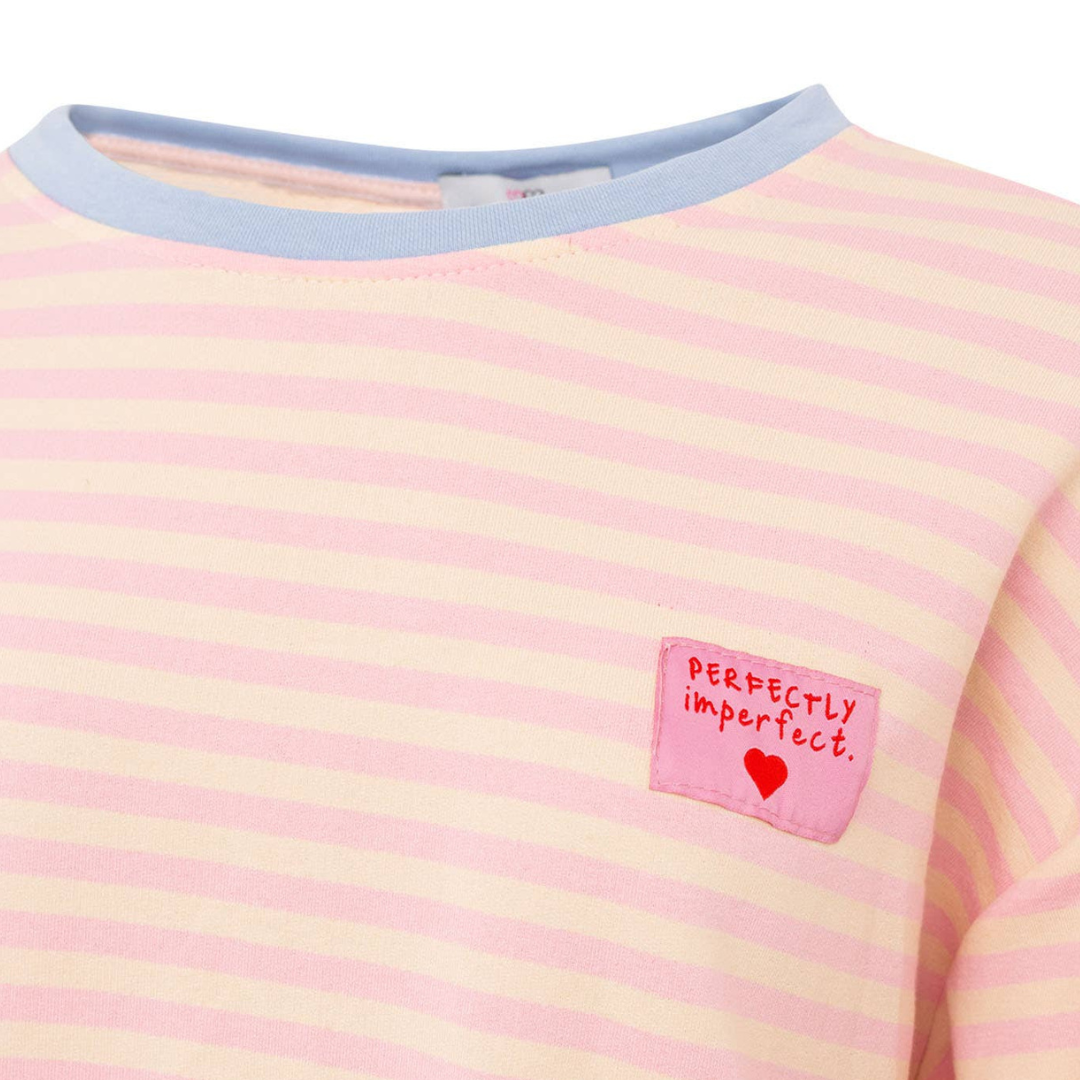 Sweatshirt - Gestreift Rosa - "Perfectly Imperfect"