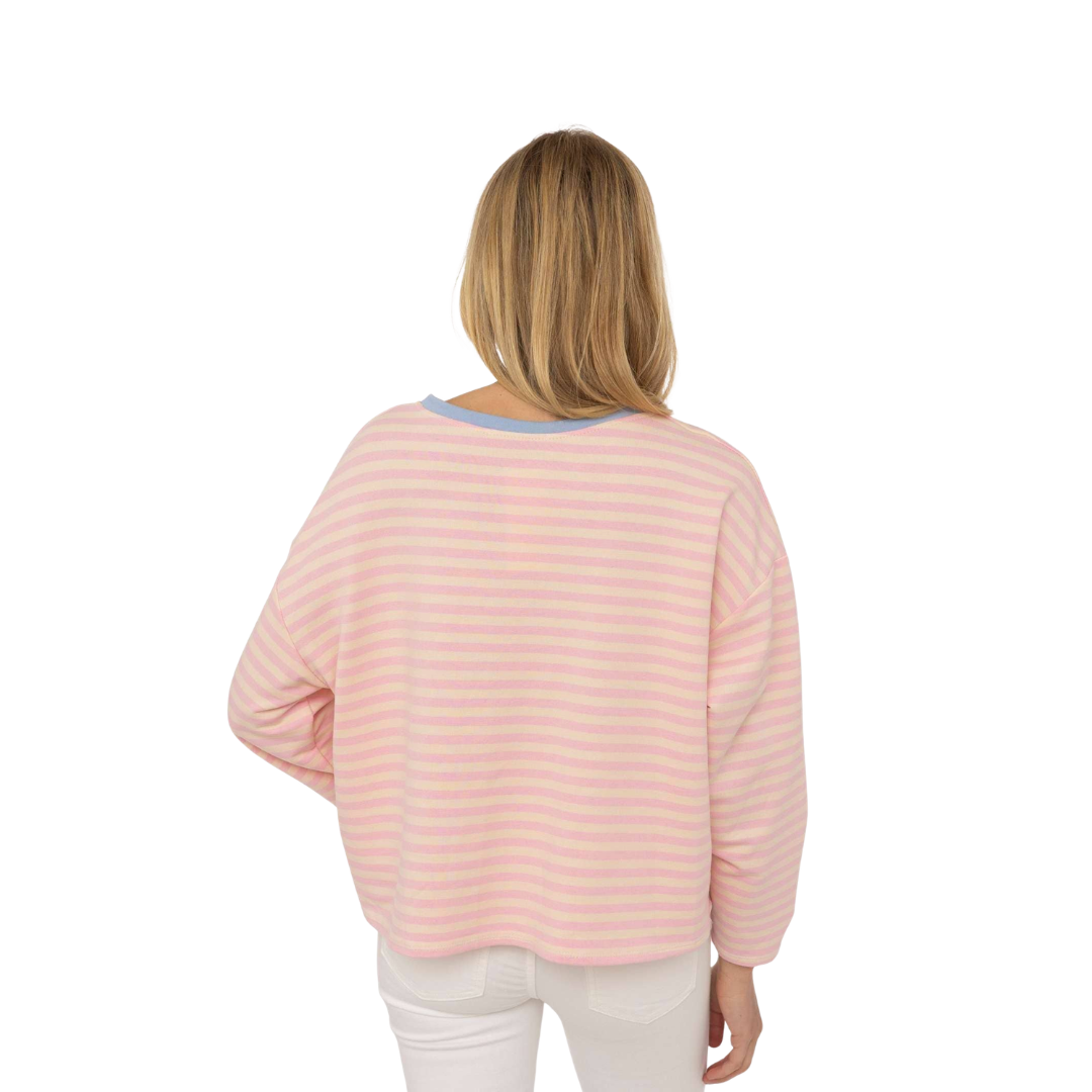 Sweatshirt - Gestreift Rosa - "Perfectly Imperfect"