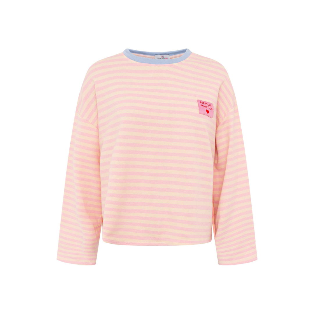 Sweatshirt - Gestreift Rosa - "Perfectly Imperfect"