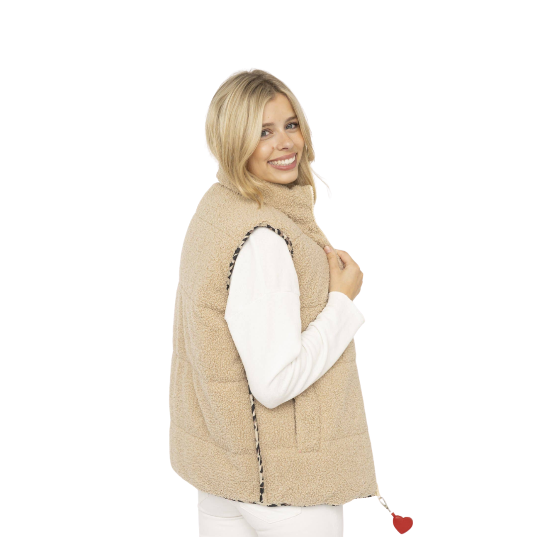Wendeweste - Leo Teddy beige