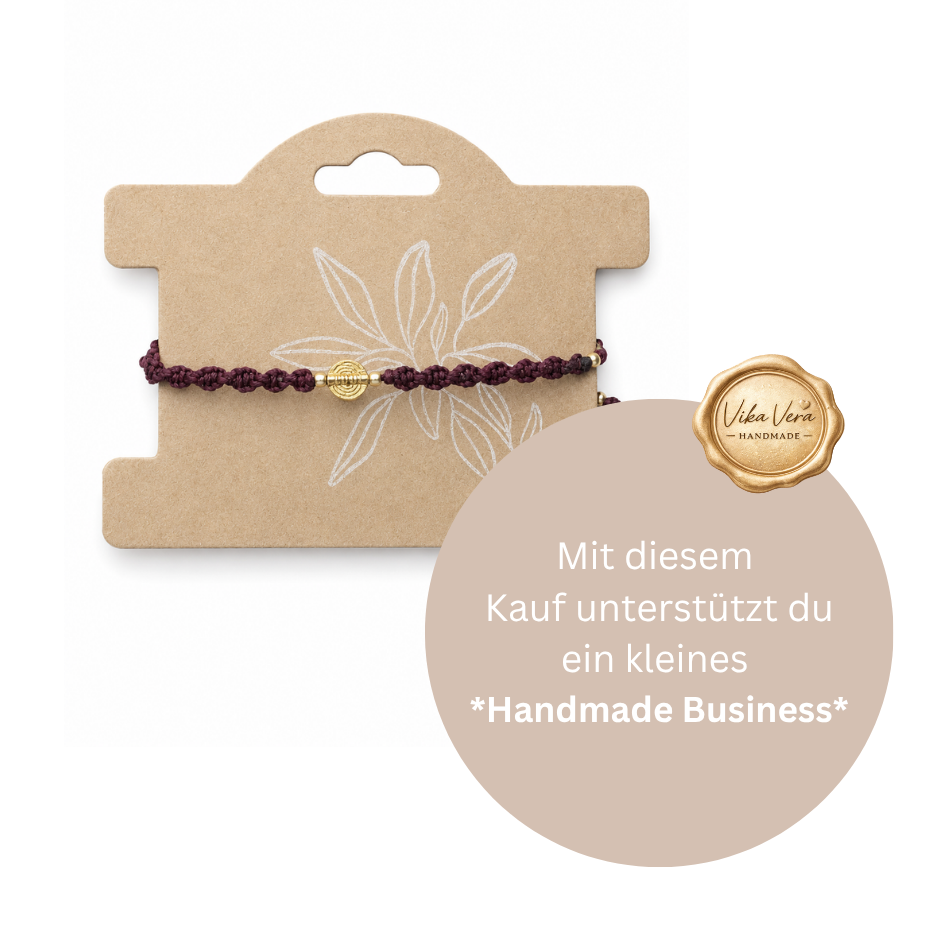 Armband bordeaux mit Anhänger