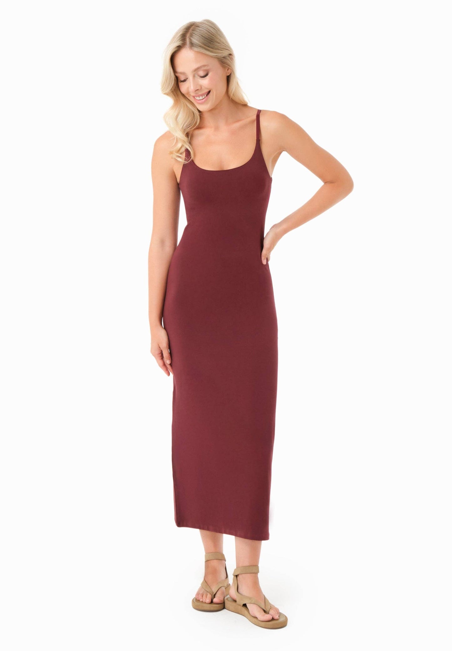 Kleid - DIANNA - Bio-Baumwolle - bordeaux