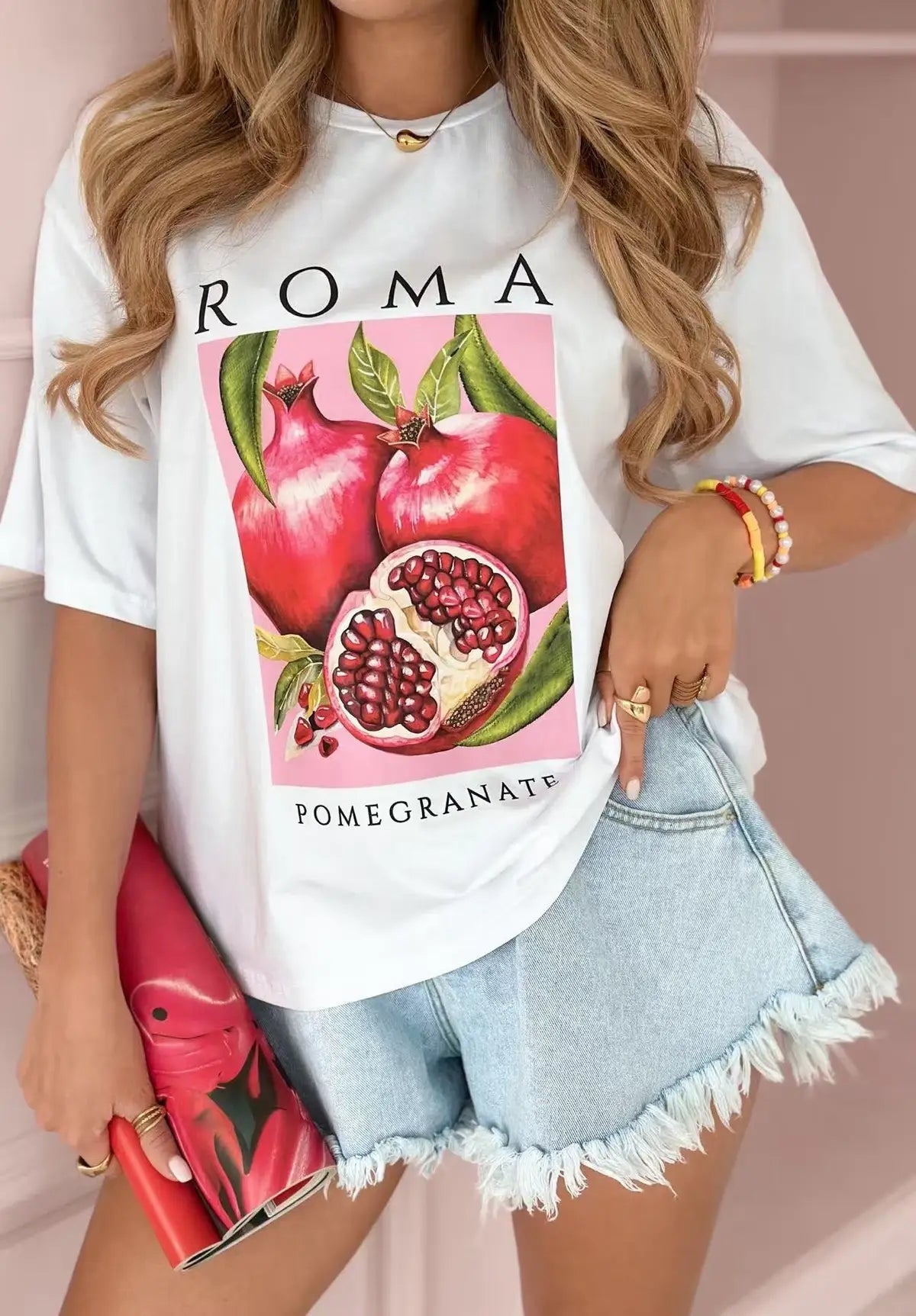 t-shirt oversize fuer damen roma italy