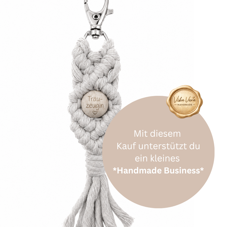 Schlüsselanhänger "Trauzeugin" grau