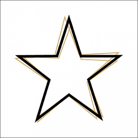 Papierserviette - groß - Star Outline gold black - zum Schließen ins Bild klicken