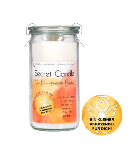 Duftkerze Mini Jumbo - Secret Candle - Schutzengel - zum Schließen ins Bild klicken