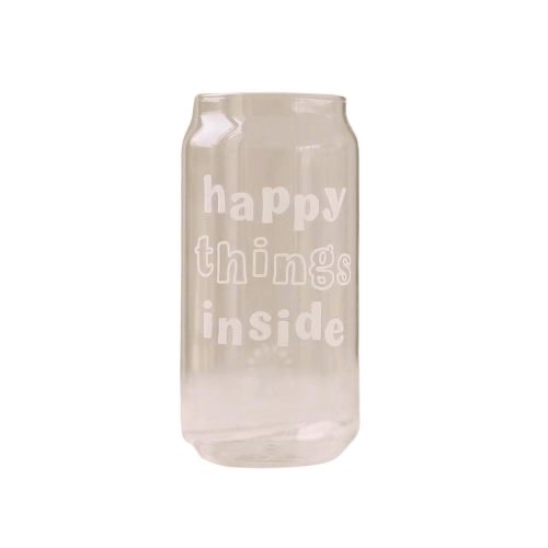 Trinkglas - Hohes Glas - Happy Things inside - zum Schließen ins Bild klicken