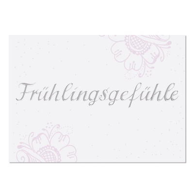 Postkarte - Frühlingsgefühle Silber - zum Schließen ins Bild klicken