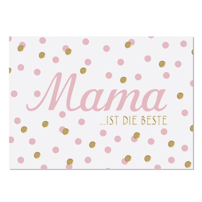 Postkarte - Mama ist die Beste GOLD - zum Schließen ins Bild klicken