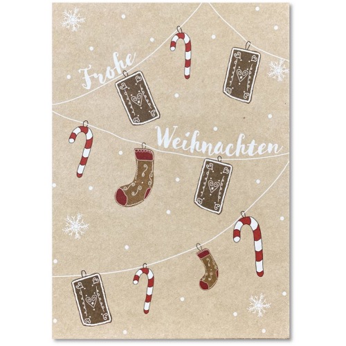 Postkarte - Weihnachtsgirlande Lebkuchen - zum Schließen ins Bild klicken